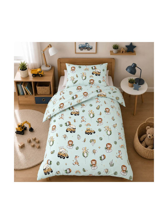 Astron Italy Σετ Μονά Happy Zoo 170x260cm Astron Italy Σετ Μονά Happy Zoo 170x260cm
