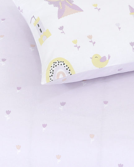 Kocoon Single Sheet Set With Elastic Cotton White 100x200cm 3pcs