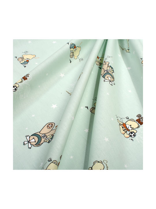 Dimcol Single Cotton Sheet Set Bear's Playtime 593 Mint 160x240cm 3pcs