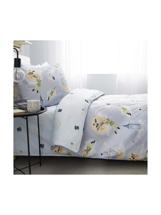 Vesta Home Single Cotton Sheet Peter Blue 170x260cm