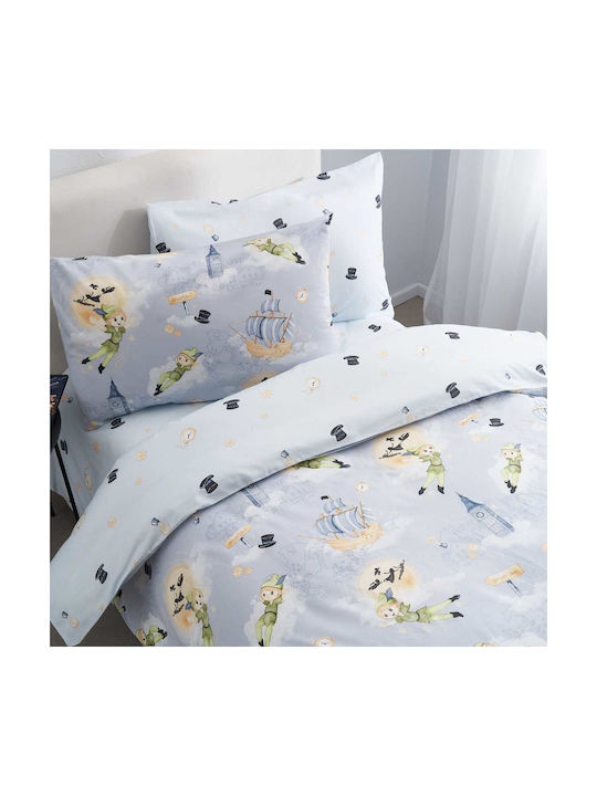 Vesta Home Single Cotton Sheet Peter Blue 170x260cm