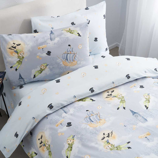Vesta Home Σεντόνι Μονό Βαμβακερό Peter Blue 170x260cm