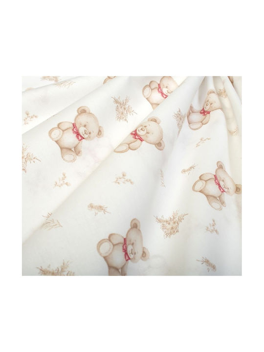 Dimcol Single Cotton Sheet Set Newborn Bear 716 White-beige 160x240cm 3pcs