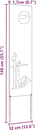 vidaXL Garden Decoration 32x1.7x140cm 876250
