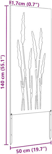 vidaXL Gartendekorationen aus Rostfreier Stahl in Silber 50x1.7x140cm 876312