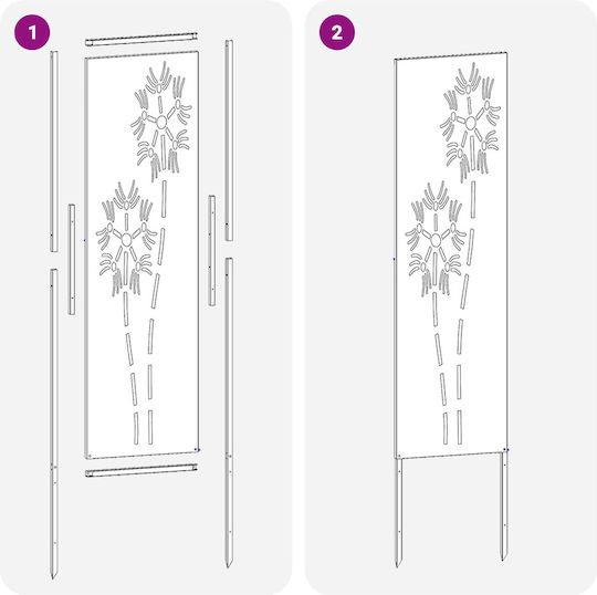 vidaXL Silver Garden Decoration made of Stainless Steel 32x1.7x140cm