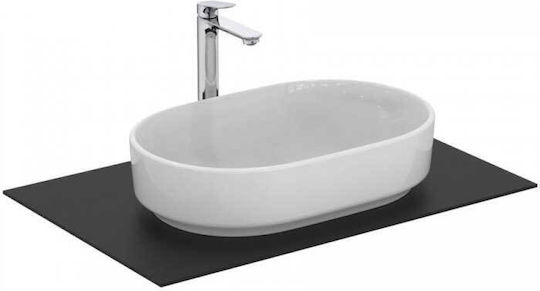 Ideal Standard I.life Επικαθήμενος Νιπτήρας Πορσελάνης 55x36x13cm Λευκό Γυαλιστερό