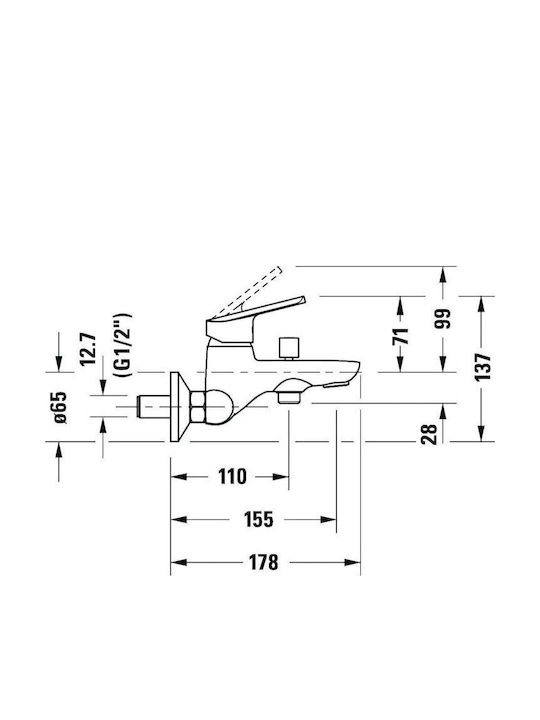 Duravit Baterie Amestecare Cadă Argintie