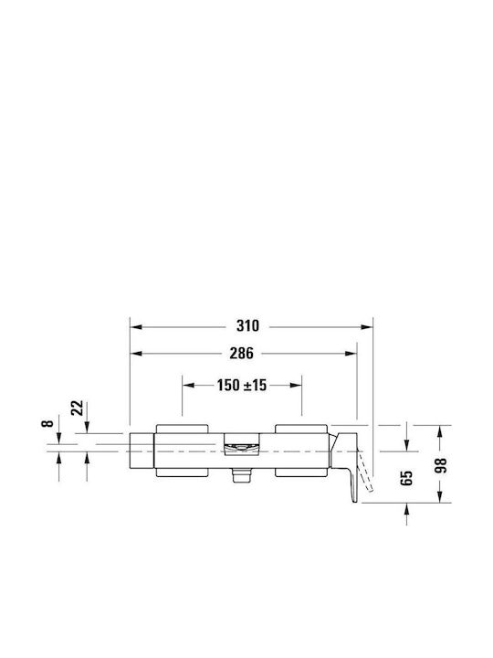Duravit Миксер Батерия За Вана Сребриста