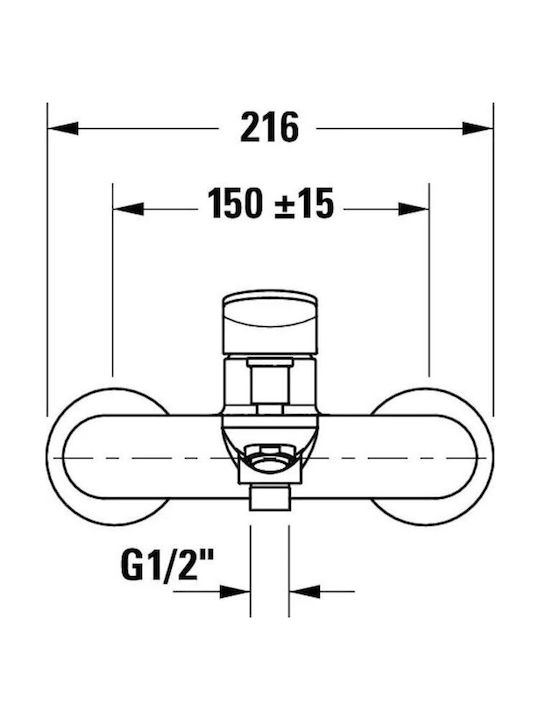 Duravit Αναμεικτική Μπαταρία Μπανιέρας Ασημί
