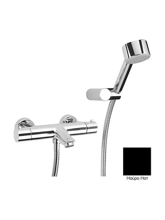 Paini Amestecare Baterie Cadă Termostatic Set complet Neagră