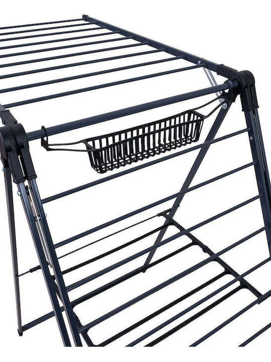 SteweHome Folding Floor Clothes Drying Rack Made of Metal with Hanging Length 19m