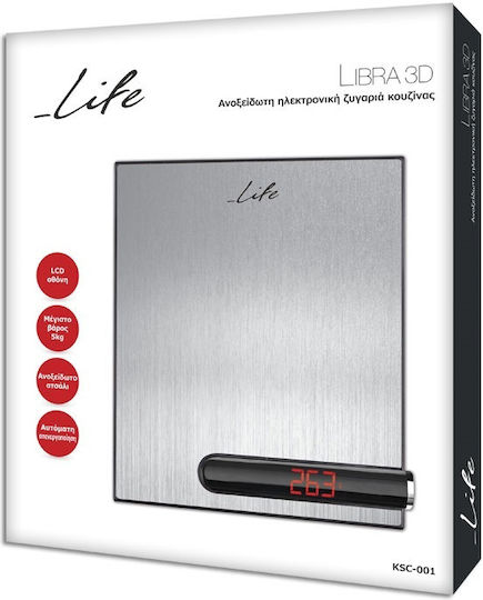 Life Ksc001 Digital Kitchen Scale Up To 5kg Inox