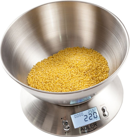 Adler Digitale Küchenwaage bis 5kg Silber