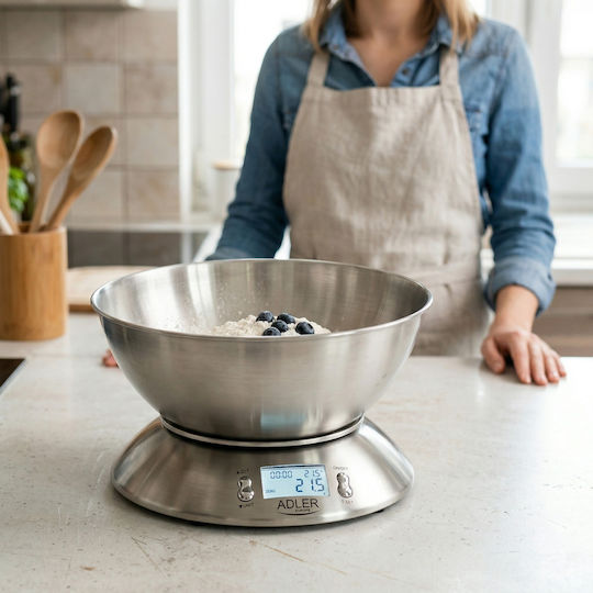 Adler Digitale Küchenwaage bis 5kg Silber