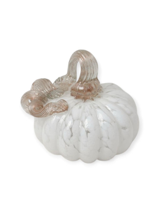 Pumpkin Decorative Glass Handmade White 12.5x10.5cm Cqb87262m