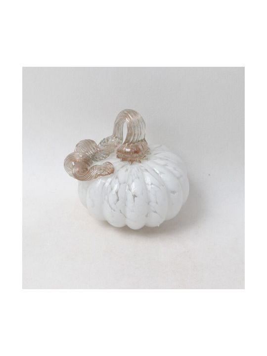 Pumpkin Decorative Glass Handmade White 12.5x10.5cm Cqb87262m