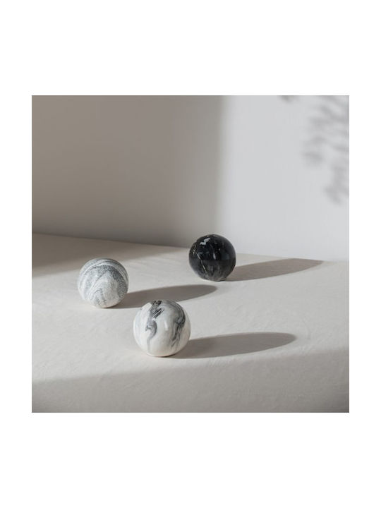 Artekko Marbleized Διακοσμητικές Κεραμικές Σφαίρες Γκρι Αποχρώσεις 10x10x9.5 Cm 3pcs