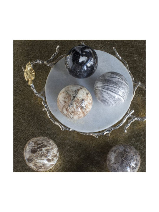 Artekko Marbleized Διακοσμητικές Κεραμικές Σφαίρες Γκρι Αποχρώσεις 10x10x9.5 Cm 3pcs