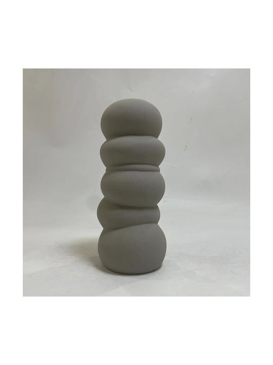 Sceptru decorativ de masă din ceramică Homemarkt Hm4637.03 Gri Mat Φ14x50cm