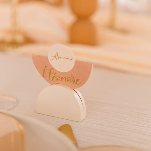 Beauty Home 3 Ξύλινες Βάσεις Διαφορετικά Χρώματα Καμπύλη Καρτελάκια 4x6x1,5cm