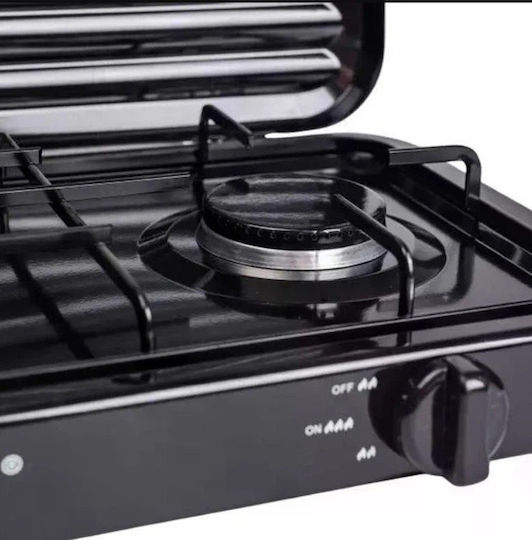 Newest Liquid Gas Countertop Double Burner Black