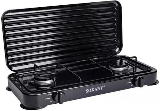 Newest Liquid Gas Countertop Double Burner Black