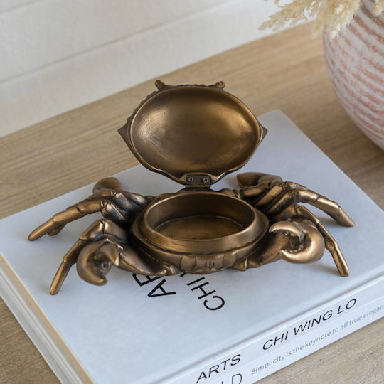 Artekko Animal Bronzé Tischdekoration Krebse Aufbewahrungsraum Polyresin 24,5x15x7,5 cm