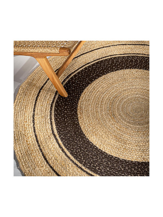 Guy Laroche Majestic Round Summer Rug Made of Jute Choco Φ150cm