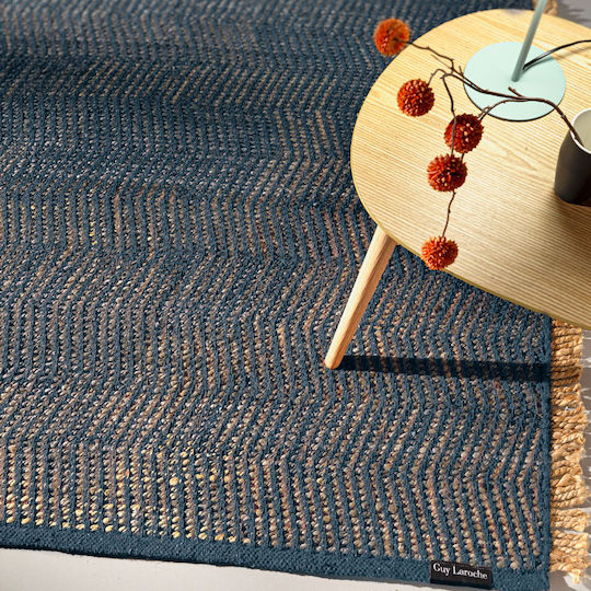 Guy Laroche Zigk Zagk Runner Rug Summer Jute Marine 60x200cm