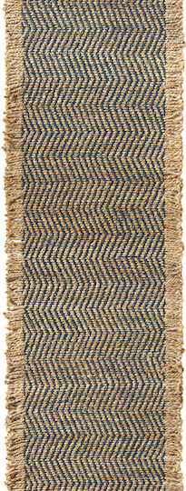 Guy Laroche Zigk Zagk Runner Rug Summer Jute Marine 60x200cm