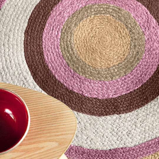 Guy Laroche Vanity Round Jute Rug Berry Φ110cm