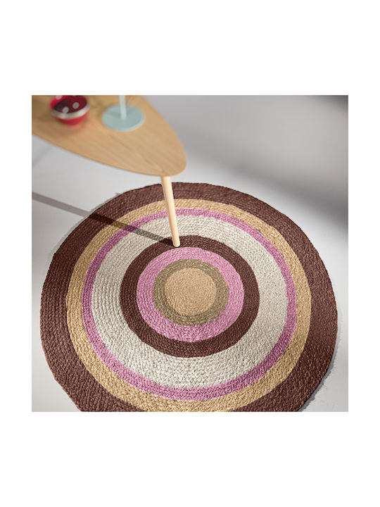 Guy Laroche Vanity Wohnzimmer Teppich Rund aus Jute Berry Herstellerfarbe F110cm