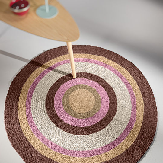 Guy Laroche Vanity Round Jute Rug Berry Φ110cm