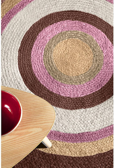 Guy Laroche Vanity Round Jute Rug Berry Φ110cm