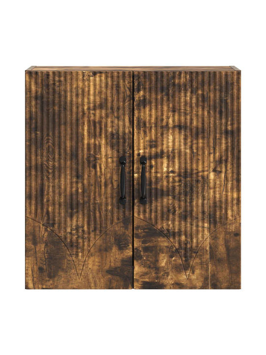 Dulap Suspendat Din Lemn De Stejar Fumuriu 59x31x60cm