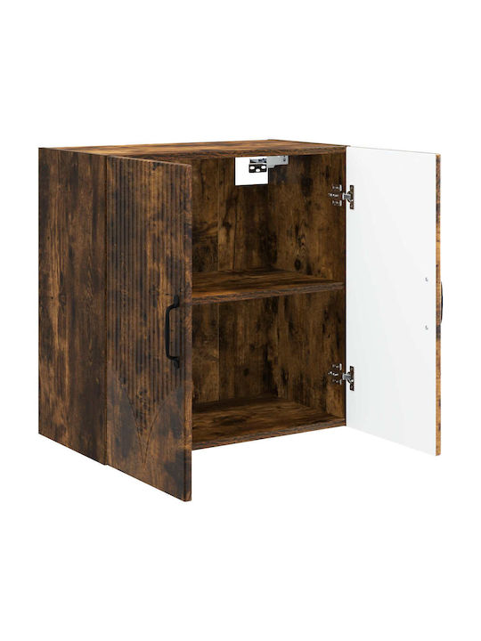Dulap Suspendat Din Lemn De Stejar Fumuriu 59x31x60cm
