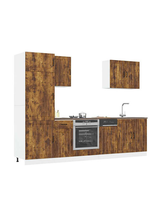 Kalmar Set Dulapuri de Bucătărie Suspendate & de Podea Cafea 60x57x207buc