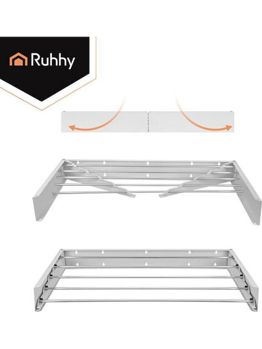 Ruhhy Folding Wall Mounted Clothes Drying Rack Aluminum 80x40cm