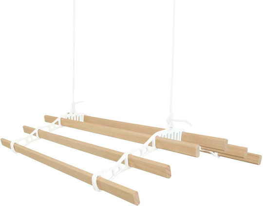 Clothes Drying Rack Ceiling Pulley White 0.9m