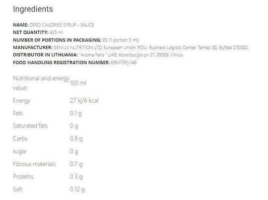 Genius Nutrition Genius Nutrition Süße Beläge Zubereitungen mit Geschmack Schokolade 425ml