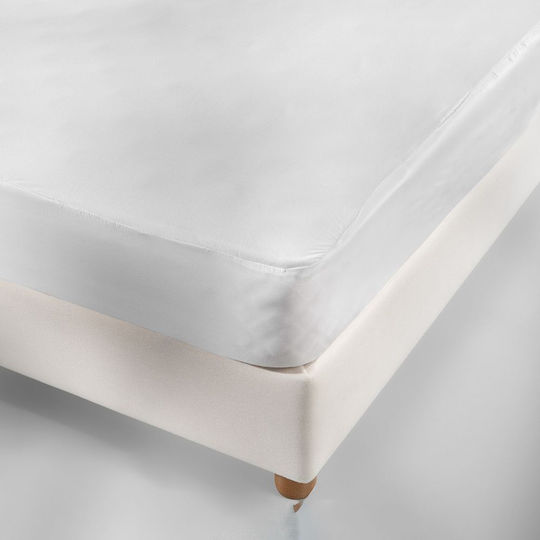 La Luna Protective Cover King Size Waterproof with Skirt Ultra Soft White 180x200+35cm