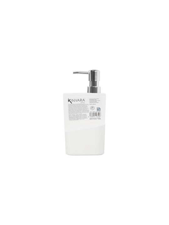 Kinvara Dispenser Kitchen Plastic with Sponge Holder White 650ml