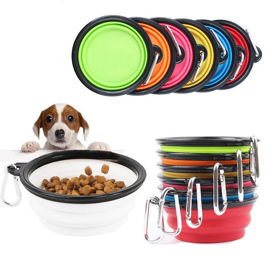Pet Food and Water Bowl for Dog and Cat Silicone 350ml 25x6.5x5cm