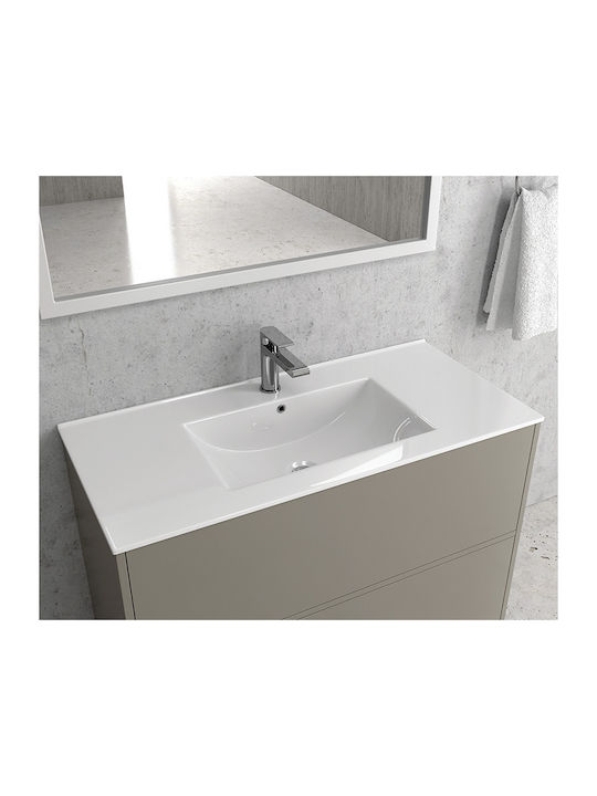 Karag LT 7506 Chiuvetă De Baie Din Porțelan 81x47x18cm Albă