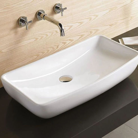 Tema Επικαθήμενος Νιπτήρας Πορσελάνης 50x39x14cm Λευκός Tema Επικαθήμενος Νιπτήρας Πορσελάνης 50x39x14cm Λευκός