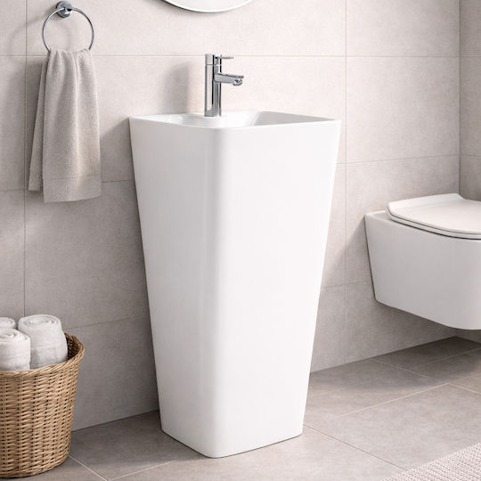 Vinci Cube Slim Νιπτήρας Δαπέδου Πορσελάνης 43x36cm Λευκός