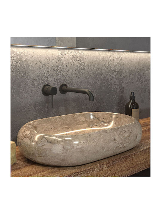 Karag Donat Deasupra Blatului Chiuvetă Piatră 60x40x12cm Cream