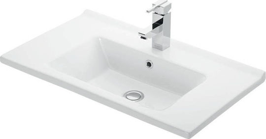Karag Sava Montat pe perete Suspendat Chiuvetă Porțelan 80x46x16.5cm Alb