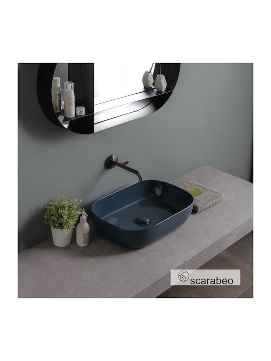 Scarabeo Aufgesetztes Waschbecken Porzellan 56x39cm Ocean Glossy